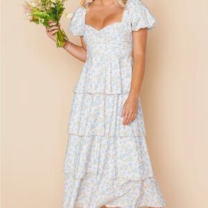 SHOW ME UR MUMU Floral Puff Sleeve Maxi Dress